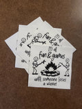 Fun & Games Campfire Wiener Paper Napkin for Junk Journals Scrapbooking Ephemera 5x5