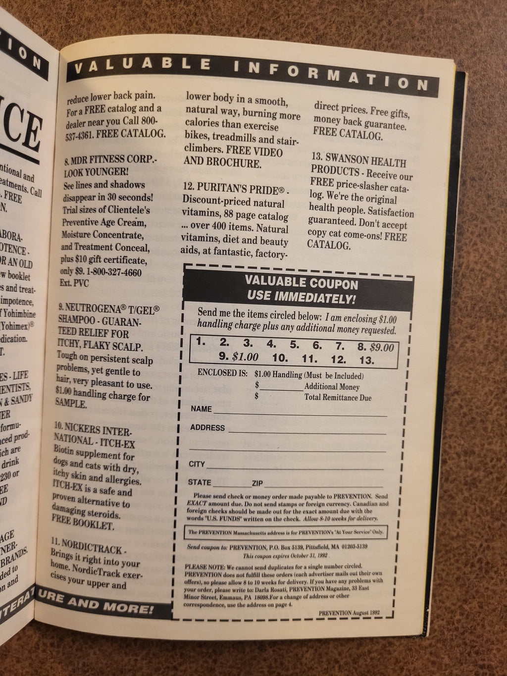 Prevention - Mini Magazine (1992)