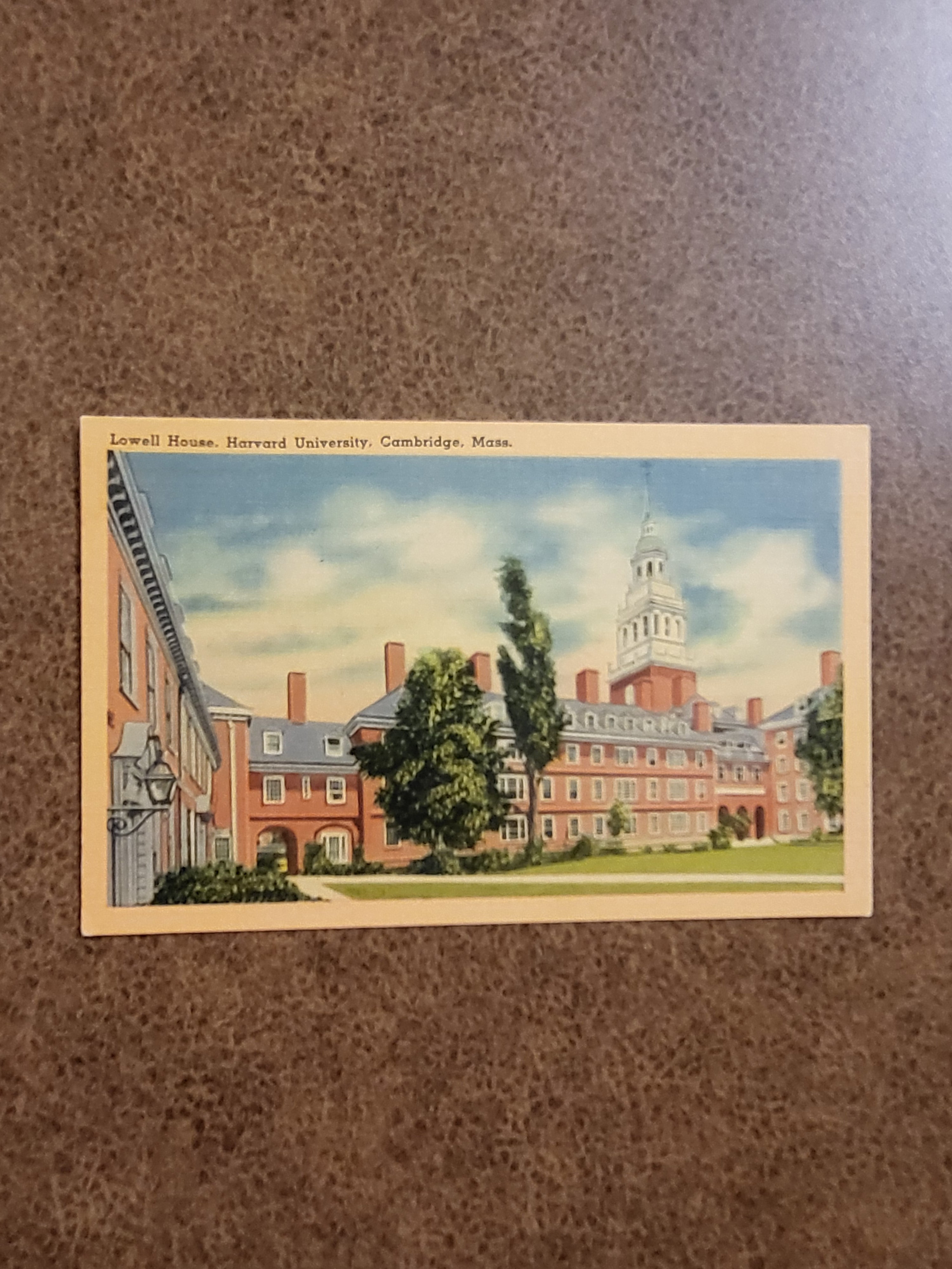1930s Lowell House Harvard University Postcard Cambridge Massachusetts Linen Postcard