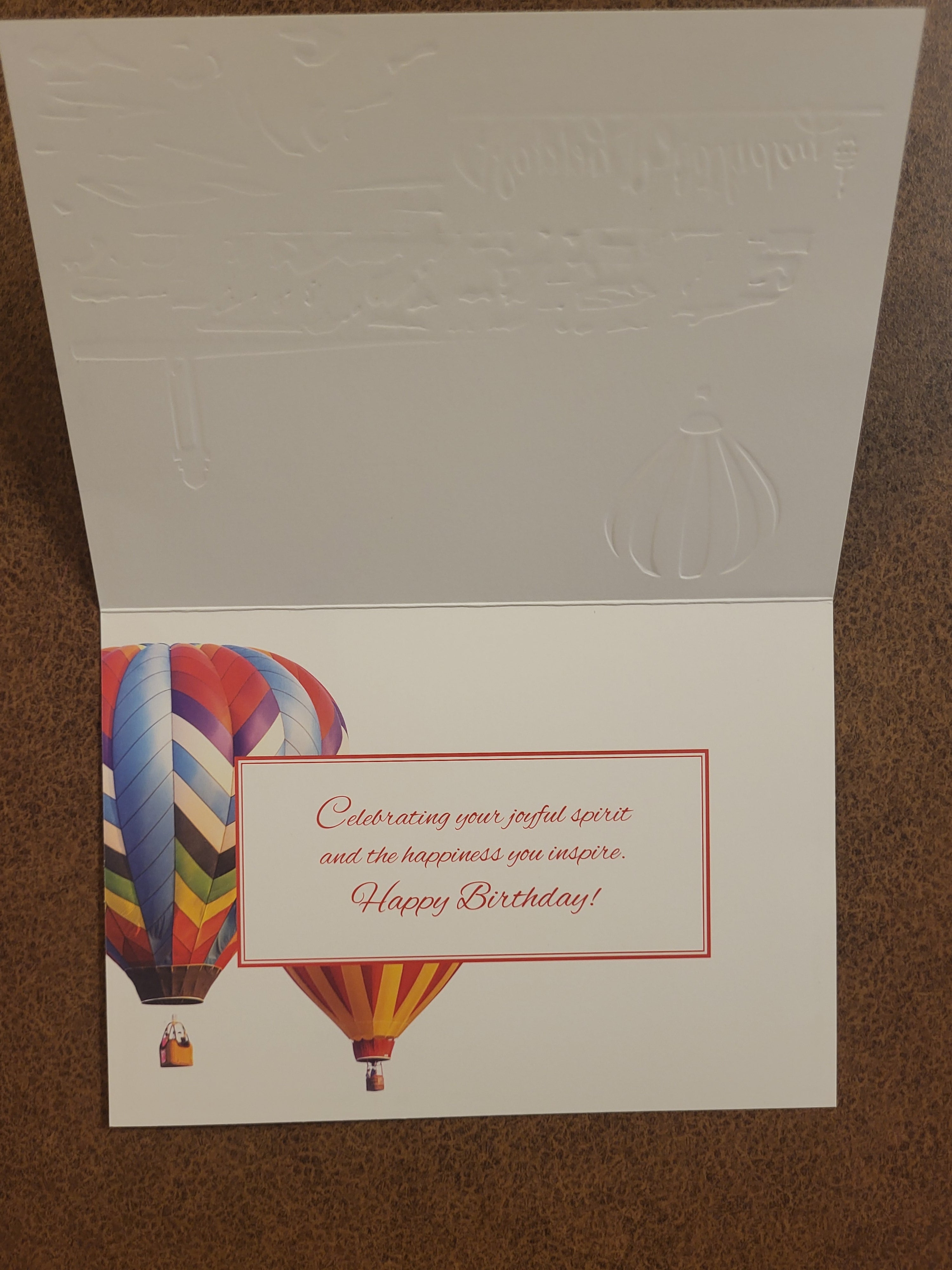 Hot Air Balloon - Happy Birthday- Birthday Card